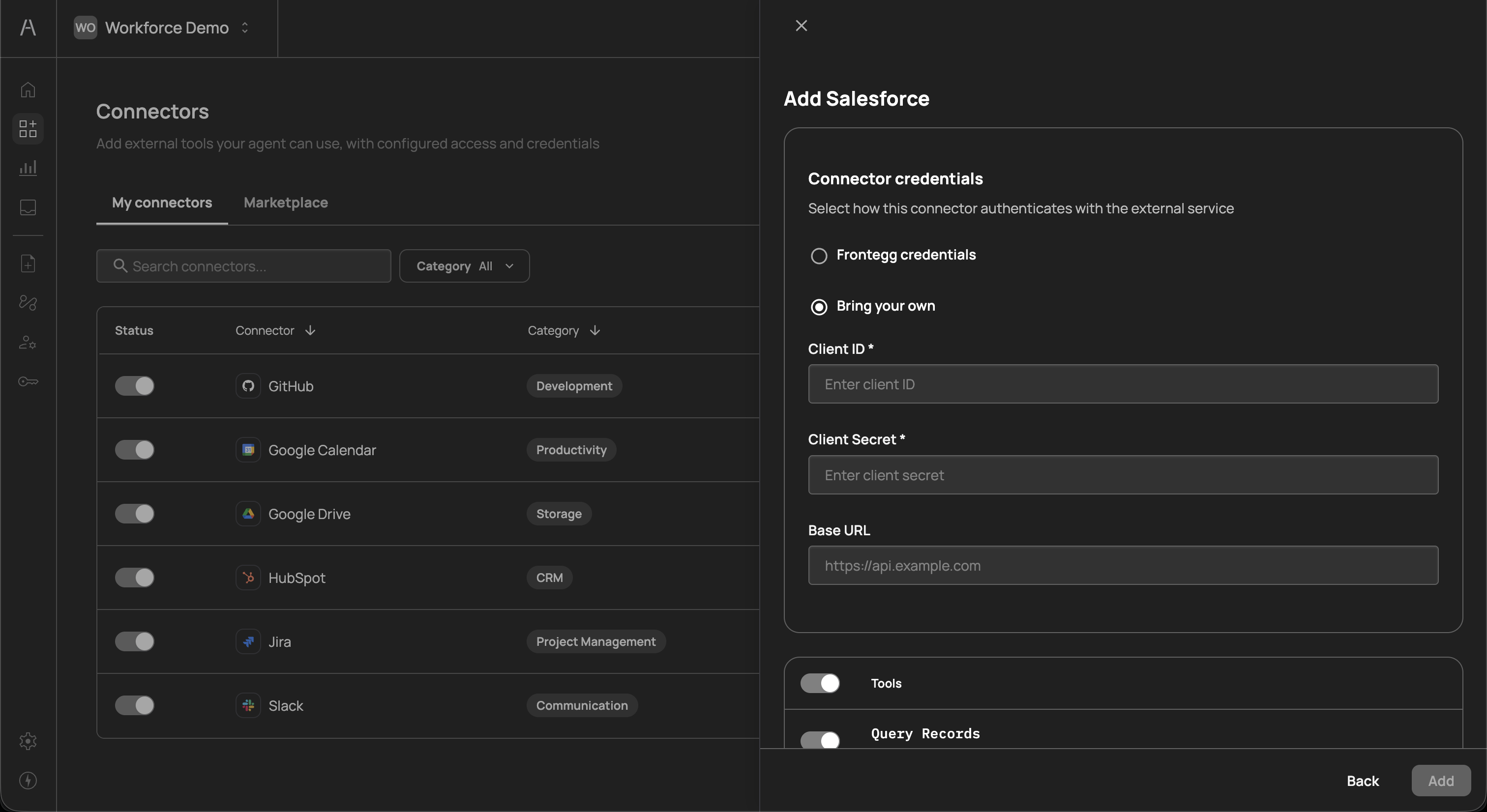 Bring your own credentials