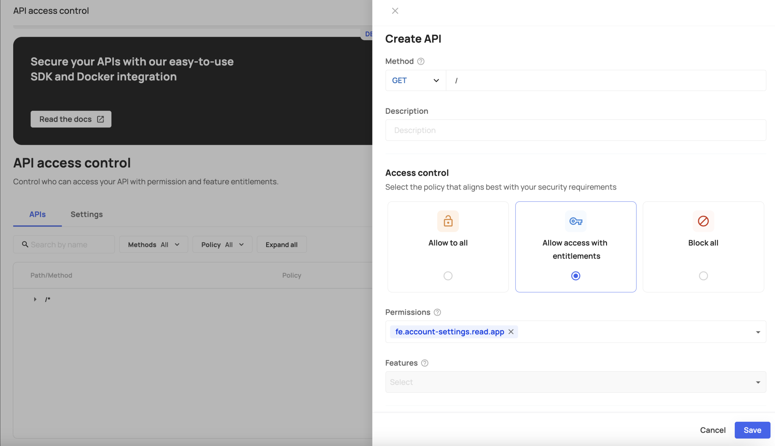 Access control with Entitlements