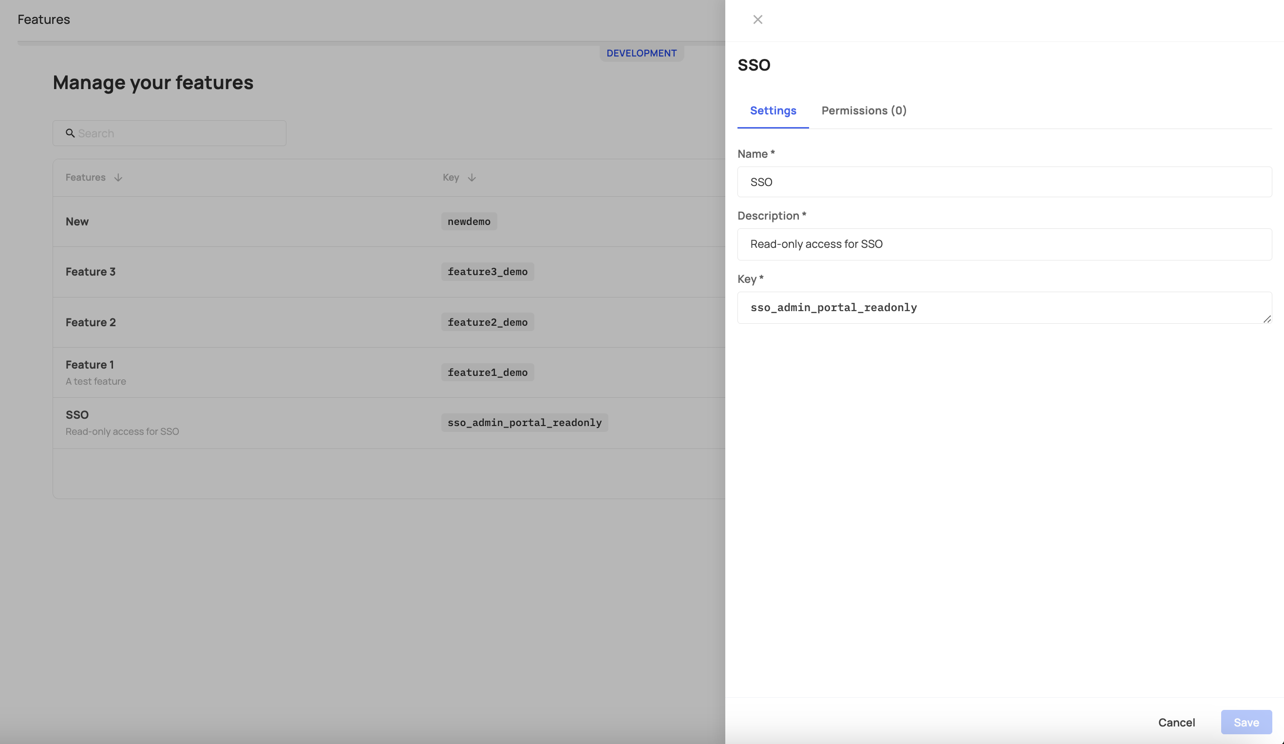 Creating a new feature