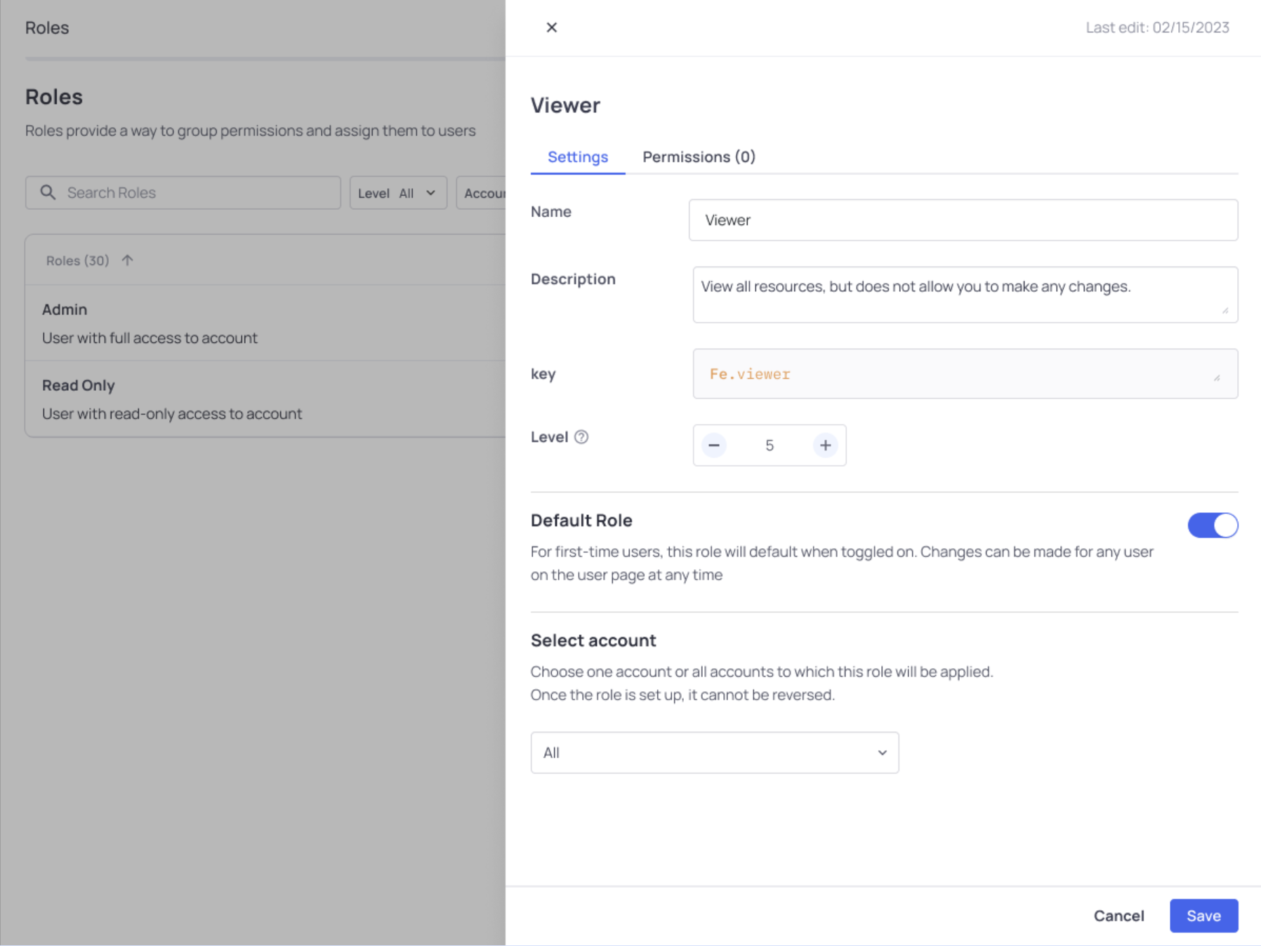 Setting a default role